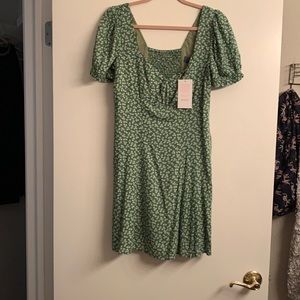 NET ModCloth Green floral mini dress